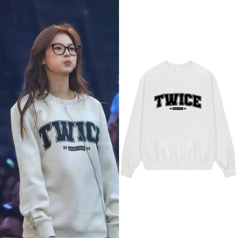 Twice Letter Oversize Print Sweater