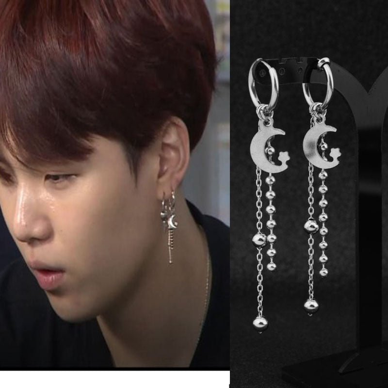 BTS Suga Moon Earrings