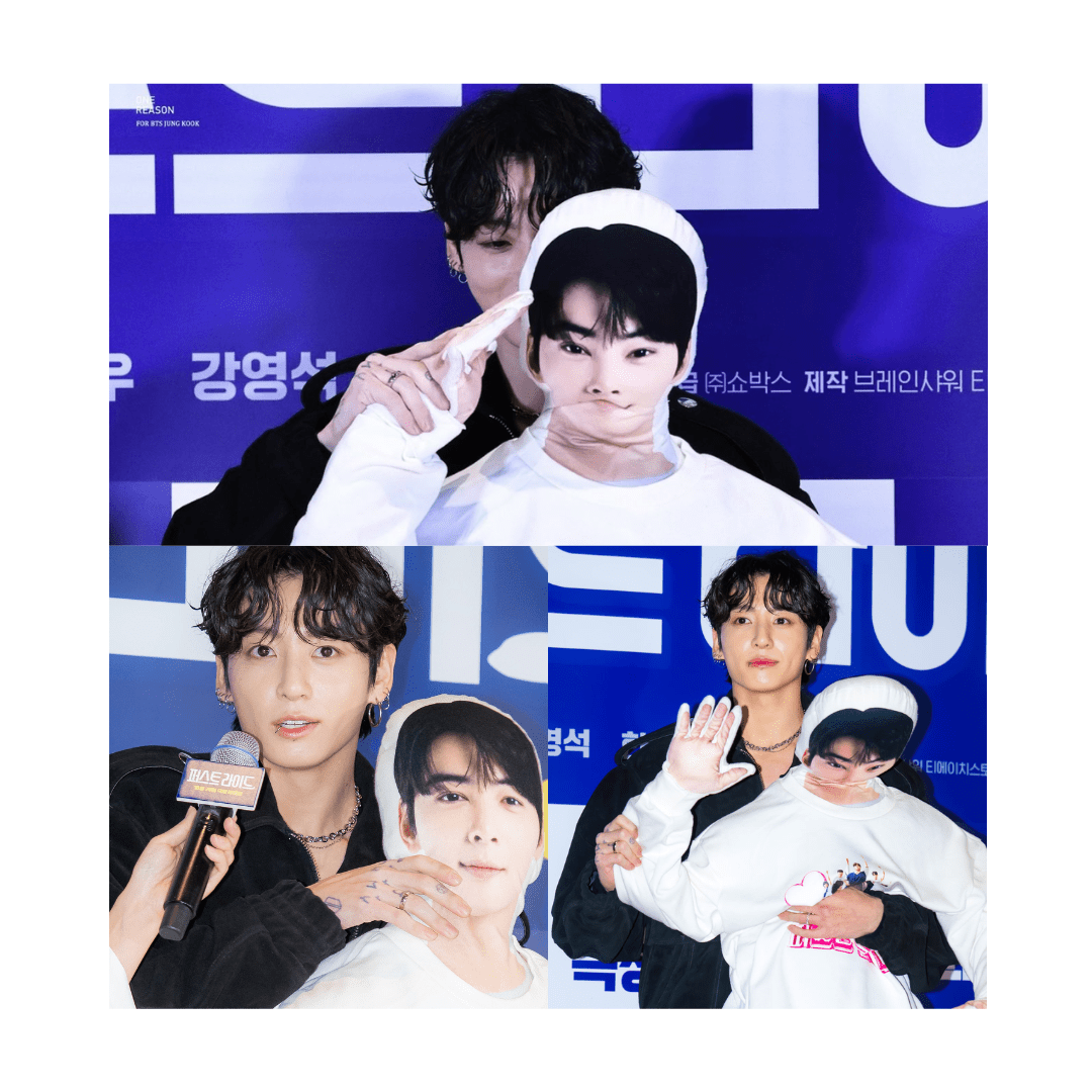 Fans React as Jungkook Attends “The First Ride” Premiere Holding Cha Eunwoo Doll