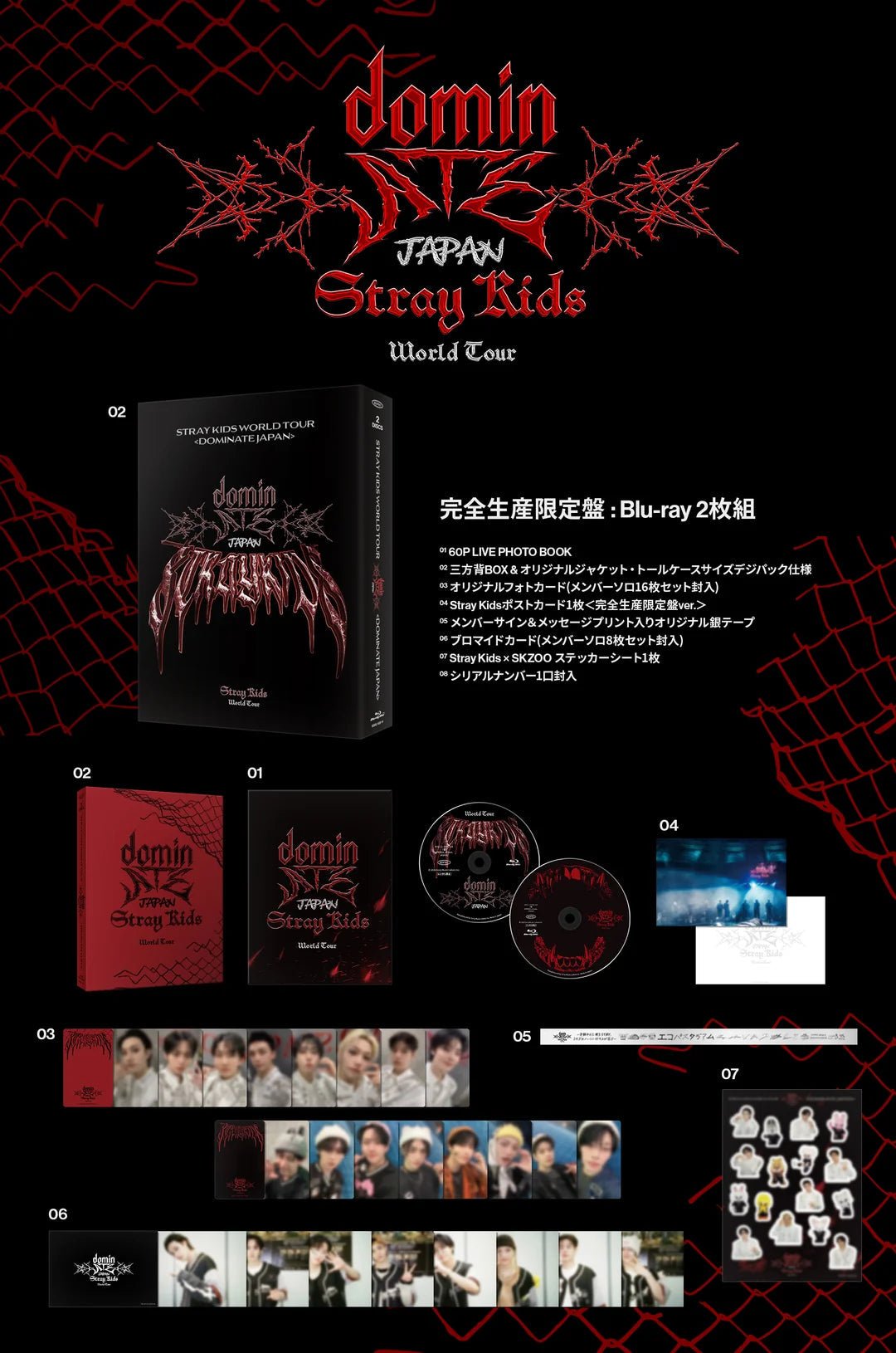 Stray Kids World Tour dominATE JAPAN Blu-ray Limited Edition + POB