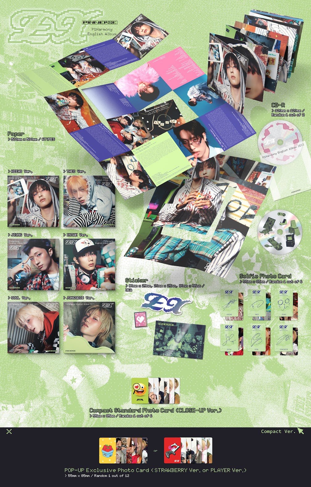 アメリカ盤 P1Harmony EX Compact ver ギホ セット P1HARMONY - EX - COMPACT Version + hello82 EXCLUSIVE