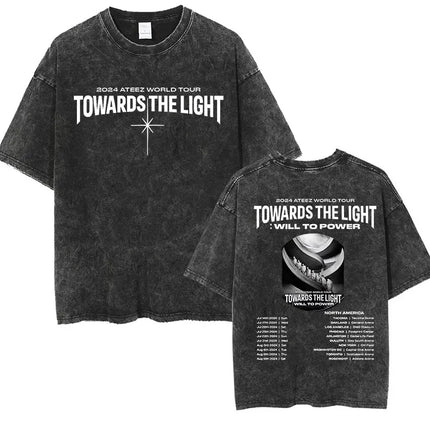 ATEEZ 2024 World Tour Towards The Light Vintage Washed Shirt GUIDING LIGHT