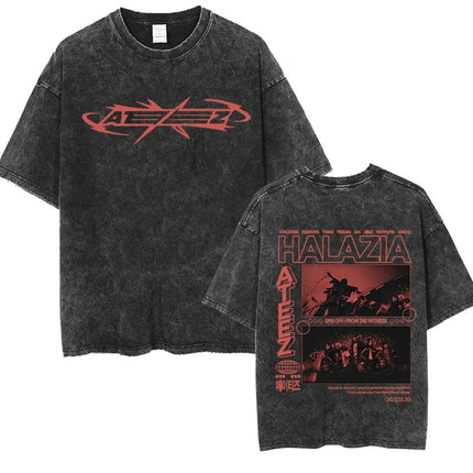 ATEEZ 2024 World Tour Towards The Light Vintage Washed Shirt HALAZIA