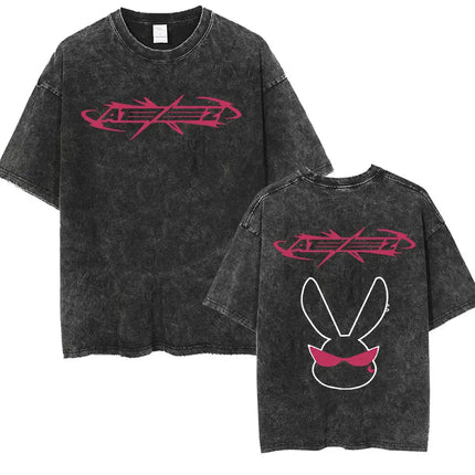 ATEEZ 2024 World Tour Towards The Light Vintage Washed Shirt PINK RABBIT
