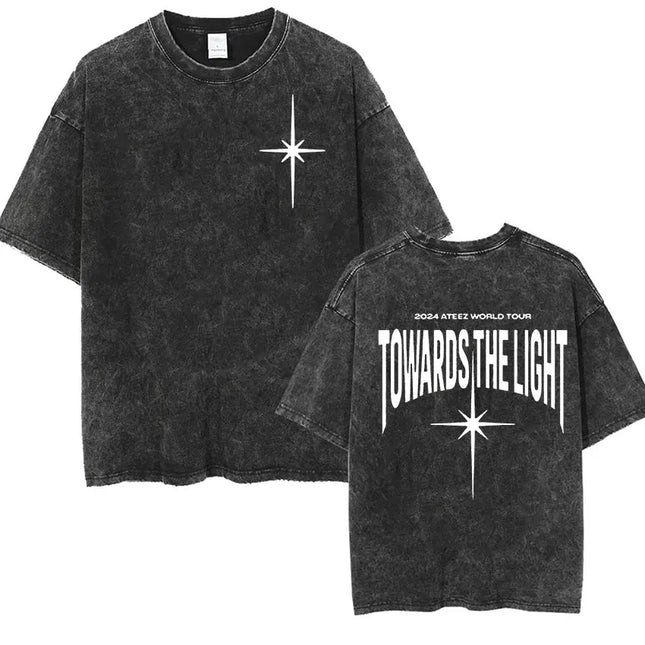 ATEEZ 2024 World Tour Towards The Light Vintage Washed Shirt GUIDING LIGHT
