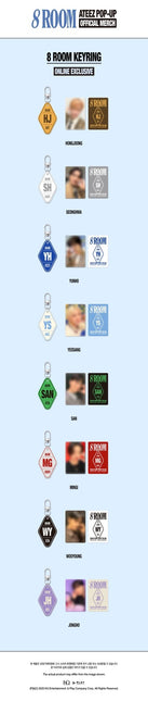 ateez 8room keyring, ateez 8room merch, ateez 8room pop-up