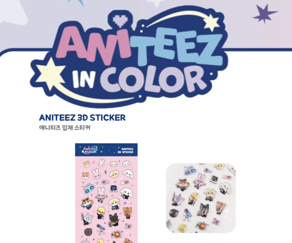 ATEEZ Aniteez 3D Sticker IN COLOR Official Kpop Raised Stickers