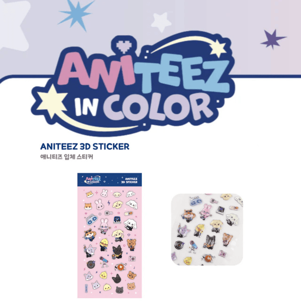 ATEEZ Aniteez 3D Sticker IN COLOR Official Kpop Raised Stickers