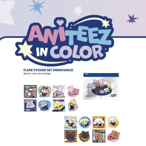 Ateez Aniteez In Color Flake Sticker Set Removable Pre-Order
