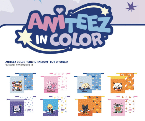 ATEEZ Aniteez Color Pouch Random (1 of 8) IN COLOR Official Merch