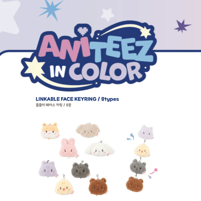 Ateez Aniteez In Color Random Linkable Face Keyring Pre-Order 