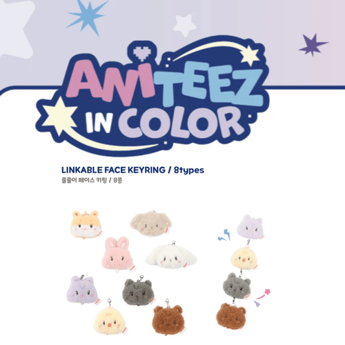 Ateez Aniteez In Color Random Linkable Face Keyring Pre-Order 