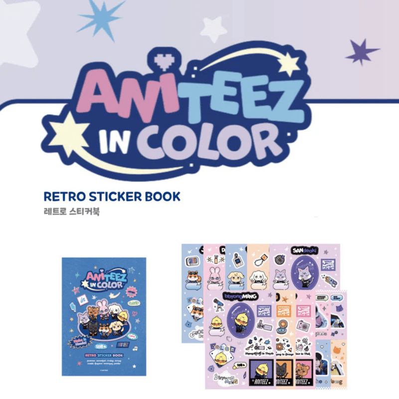 [PRE-ORDER] ATEEZ [ANITEEZ IN COLOR] Retro Sticker Book + POB