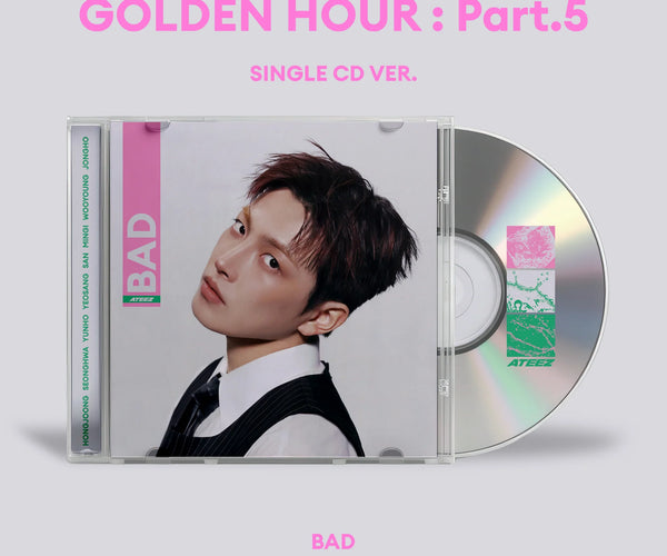 ATEEZ ユノ サノク GORDEN HOUR 5 BAD ATEEZ BAD Single CD | GOLDEN HOUR Part.5 Pre-Release | Kpop Exchange