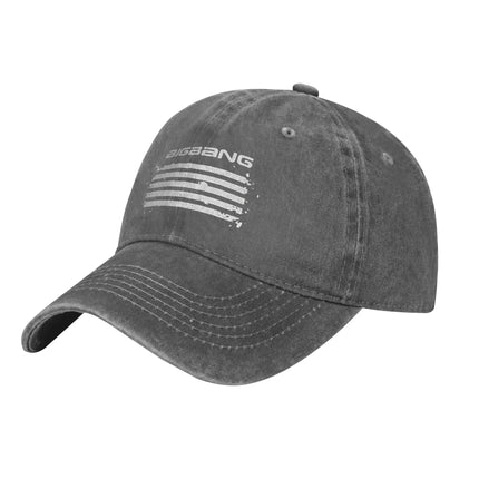 BIGBANG G-Dragon Distressed Denim Baseball Caps  Gray