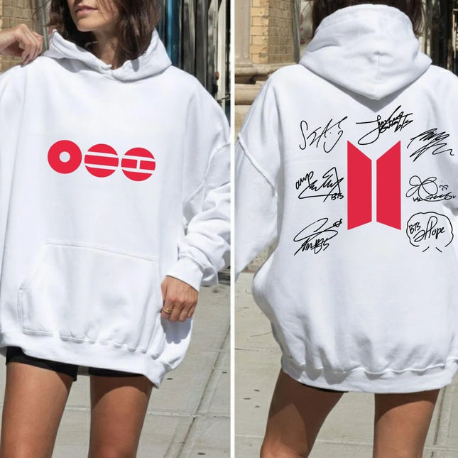 BTS 2026 ARIRANG WORLD TOUR HOODIES white version fanmade BTS hoodie front and back