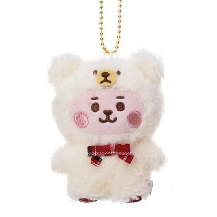 BTS BT21 Baby Ribbon Teddy Bear Plush Doll fanmade plush keychain cooky