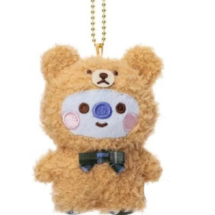BTS BT21 Baby Ribbon Teddy Bear Plush Doll fanmade plush keychain koya