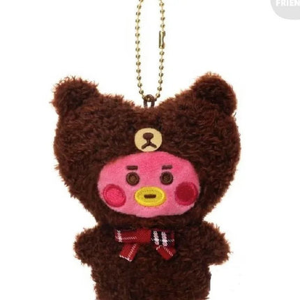 BTS BT21 Baby Ribbon Teddy Bear Plush Doll fanmade plush keychain tata
