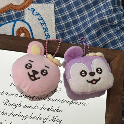 BTS BT21 Plush Doll Keychain – Cute Kpop Plush Bag Charm [FANMADE]