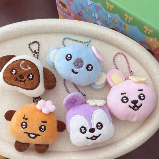 BTS BT21 Plush Doll Keychain – Cute Kpop Plush Bag Charm 