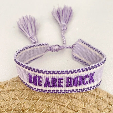 BTS WE ARE BACK Woven Letter Lanyard Strap bracelet style adjustable strap
