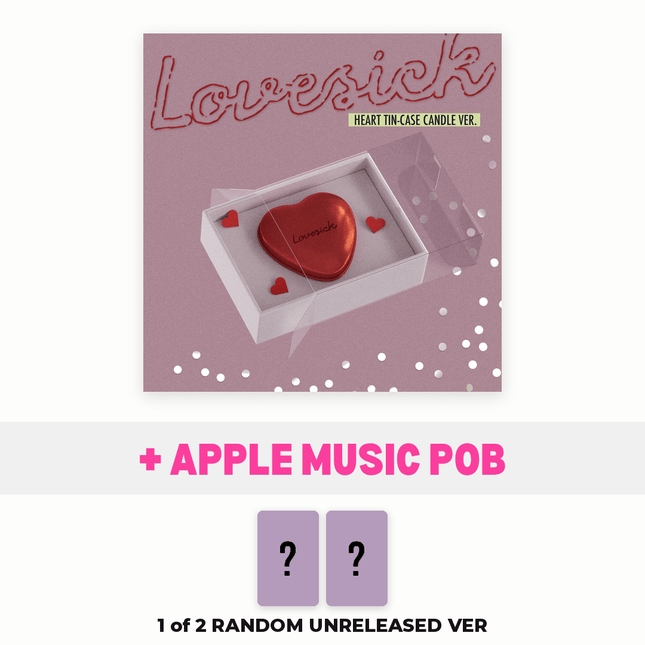 Chaeryeong Lovesick Heart Tin-Case Candle Ver. with Apple Music POB – 1 of 2 random unreleased photocards