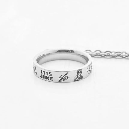 ENHYPEN Bias Member Signature Ring Necklace JAKE