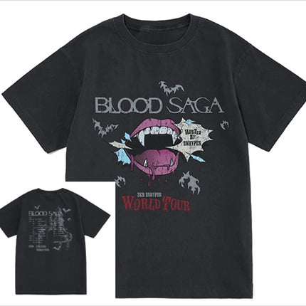 ENHYPEN 2026 BLOOD SAGA WORLD TOUR SHIRT [FANAMDE] GRAY