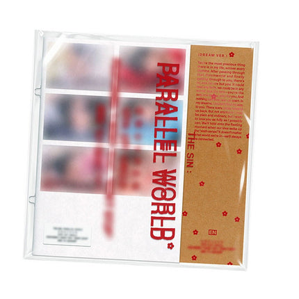 ENHYPEN THE SIN : PARALLEL WORLD DREAM Ver. album in PVC sleeve with kraft panel and PARALLEL WORLD lettering