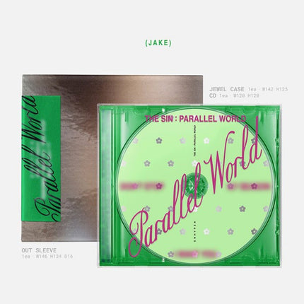 ENHYPEN Jake THE SIN : PARALLEL WORLD ENGENE Ver. DAY version, green jewel case and Jake outsleeve