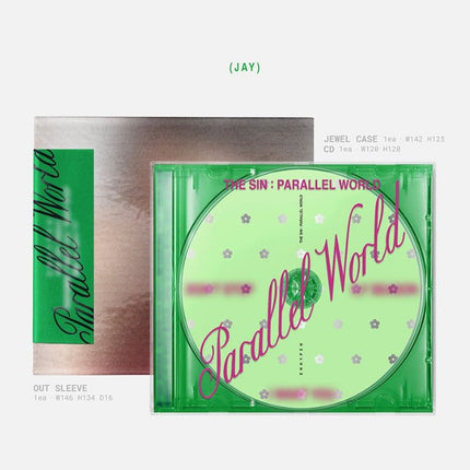 ENHYPEN Jay THE SIN : PARALLEL WORLD ENGENE Ver. DAY version, green jewel case and Jay outsleeve