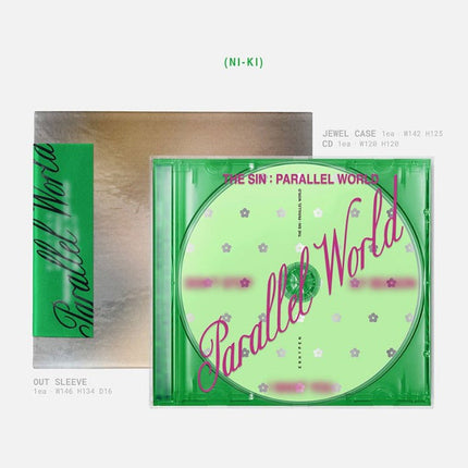 ENHYPEN Ni-ki THE SIN : PARALLEL WORLD ENGENE Ver. DAY version, green jewel case and Ni-ki outsleeve