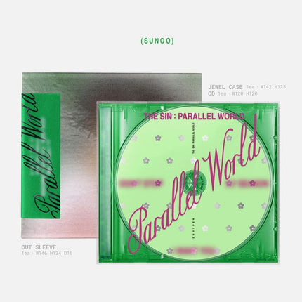 ENHYPEN Sunoo THE SIN : PARALLEL WORLD ENGENE Ver. DAY version, green jewel case and Sunoo outsleeve