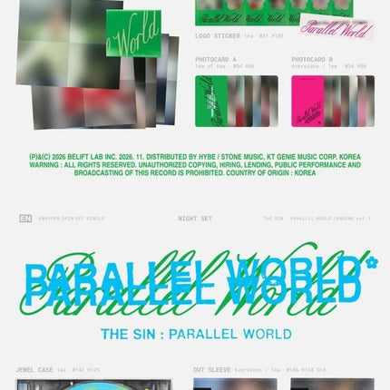 ENHYPEN THE SIN : PARALLEL WORLD ENGENE Ver. DAY and NIGHT set official contents and specs