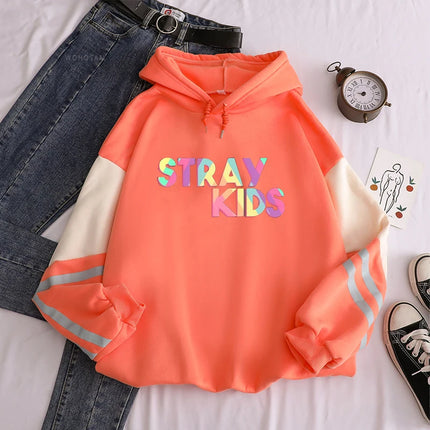 Stray Kids Logo Striped Hoodie (Plus Size Available)