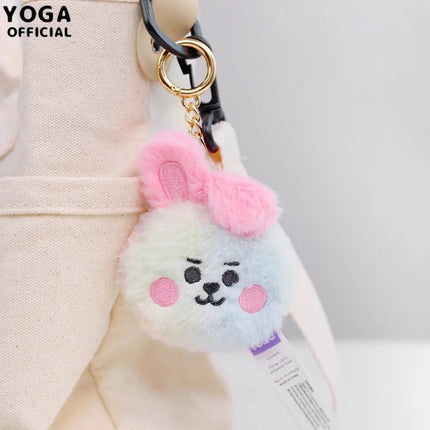 BTS BT21 Baby Rainbow Flat Fur Keychain