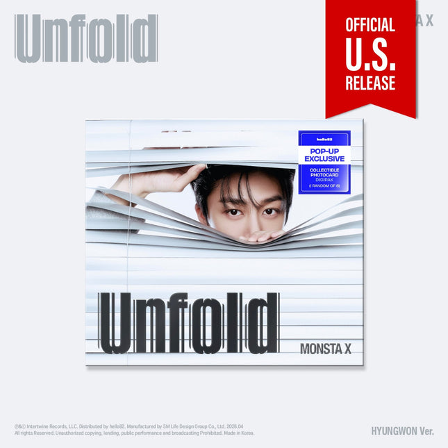Monsta X 3rd English Album UNFOLD Digipak Version Pop Up Exclusive Hyungwon Version