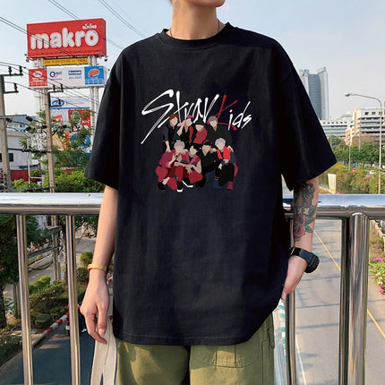 Stray Kids Logo Striped T-Shirt (Plus Size Available)