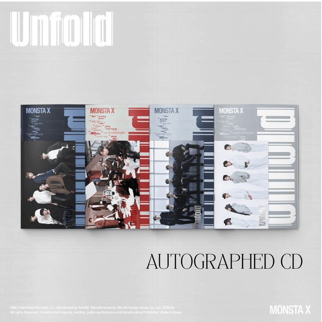 Monsta X Unfold Photobook Version Autographed CD Signed
