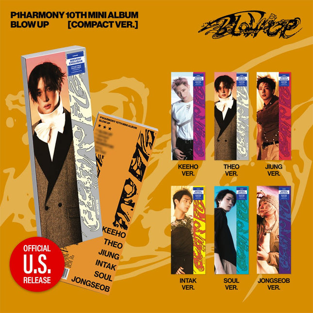 P1Harmony BLOW UP Member Compact Ver. 82EVENT Exclusive – Keeho, Theo, Jiung, Intak, Soul and Jongseob versions with 82EVENT Exclusive stickers, official U.S. release