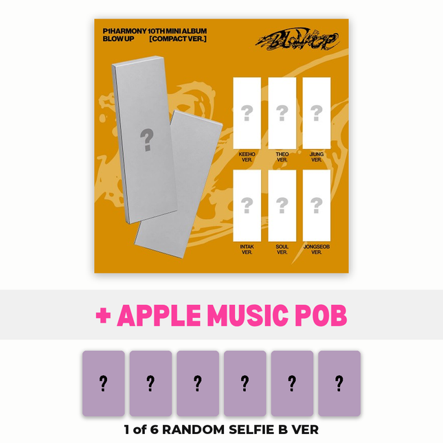 P1Harmony BLOW UP Compact Ver. + Apple Music POB – 1 of 6 random selfie photocard B Ver