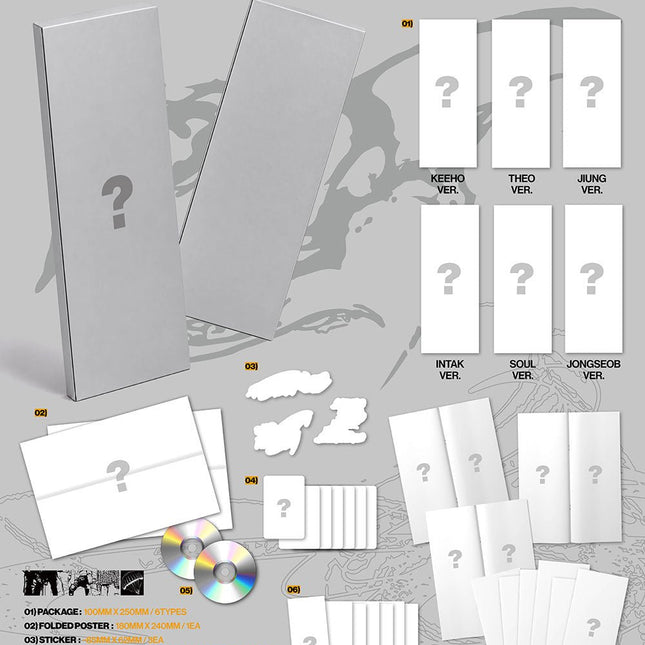 P1Harmony BLOW UP Compact Ver. official packshot – 28-page member photobooks, folded poster, stickers, 2 mini CD-Rs, bookmarks and selfie photocards