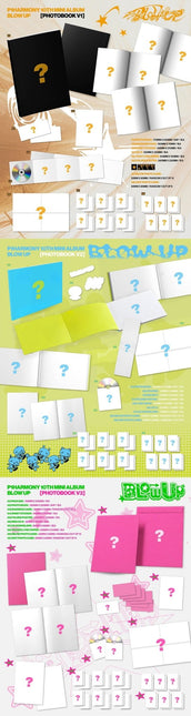 P1Harmony BLOW UP Photobook Ver. official packshot – V1, V2 and V3 contents