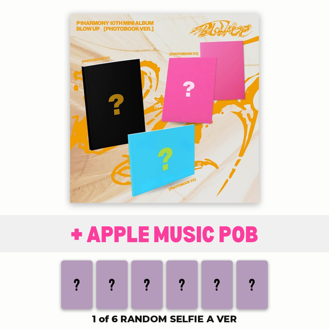 P1Harmony BLOW UP Photobook Ver. + Apple Music POB – 1 of 6 random selfie photocard A Ver