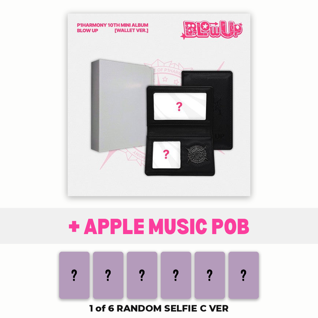 P1Harmony BLOW UP Wallet Ver. + Apple Music POB – 1 of 6 random selfie photocard C Ver