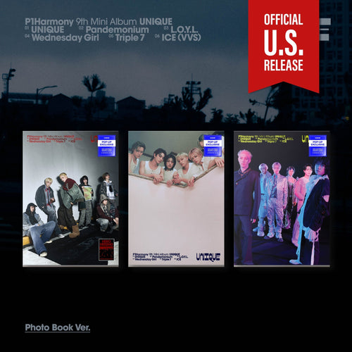 P1Harmony 9th Mini Album UNIQUE, P1Harmony UNIQUE Photobook Ver, P1Harmony UNIQUE POP-UP exclusive, buy P1Harmony UNIQUE album USA, P1Harmony 2026 comeback album pre-order, P1Harmony UNIQUE kpop exchange