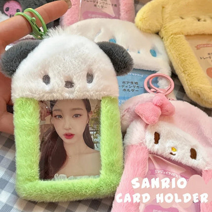 Sanrio Kawaii Plush Photocard Holder Keychain