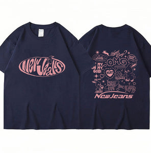 NewJeans Bunny Graphic Oversized T-Shirt