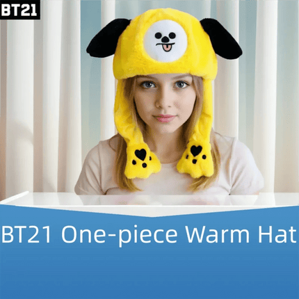 BTS BT21 Plush Hat Ear Protection Scarf